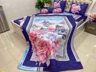 Drap thun lạnh 5D cao cấp mẫu hoa ( 3 màu )