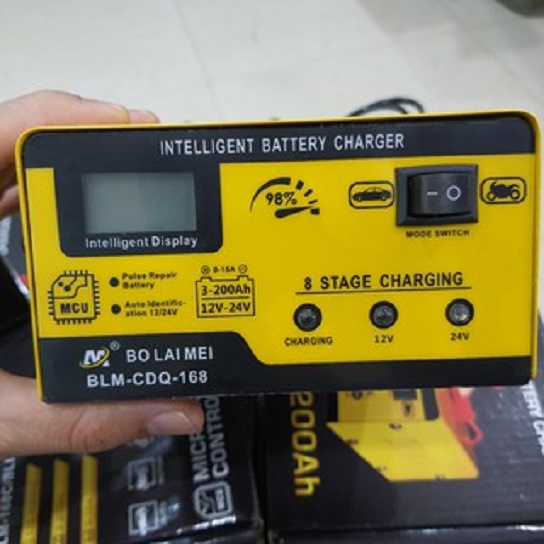 Cục Sạc ắc quy 12v/24v 3AH - 200ah BT-168 Máy Sạc Bình Xe Máy ôtô xe Tải Thông Minh Tự Động Ngắt Khi Đầy