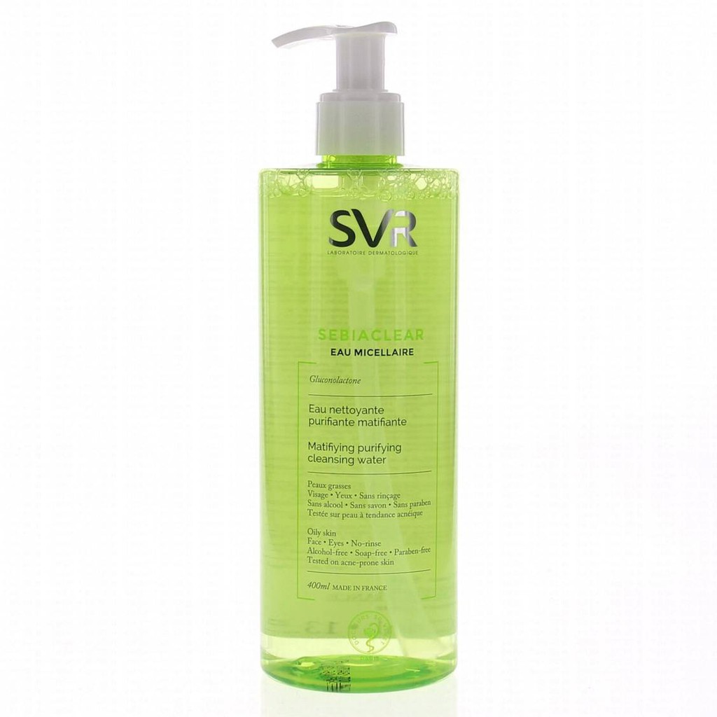 Nước tẩy trang SVR Sebiaclear Eau Micellaire – 400ml tẩy sạch lớp trang điểm, làm sạch, loại bỏ dầu nhờn trên da