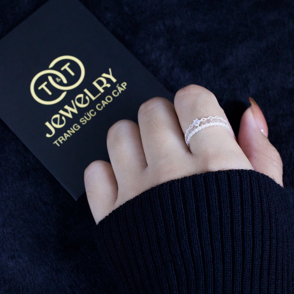 Nhẫn Bạc Nữ s925 T&amp;T Jewelry Harley Queen cao cấp NN018