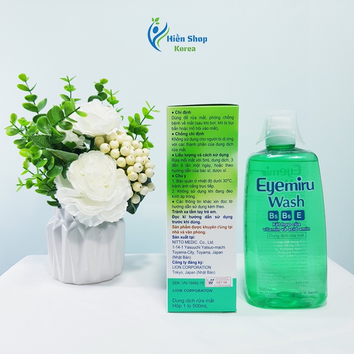 Combo 2 chai Nước rửa mắt nhật bản, dung dịch rửa mắt eyemiru wash ( 500 ml )