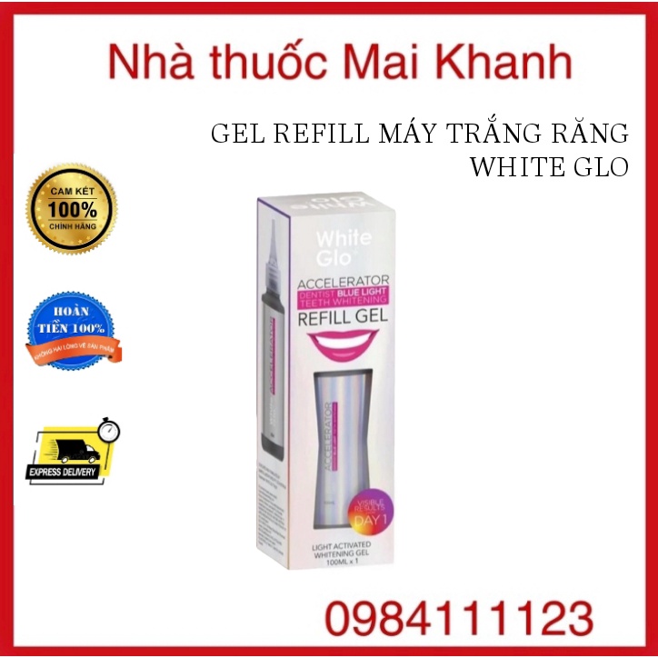 Gel Refill Máy Trắng Răng White Glo 100ml