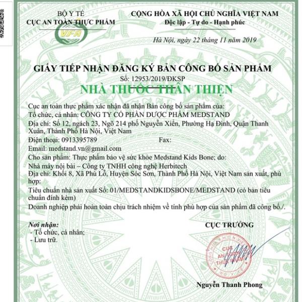 MEDSTAND KIDS BONE – Hỗ trợ phát triển chiều cao ở trẻ, bổ sung canxi và vitamin D3 (20 ống )