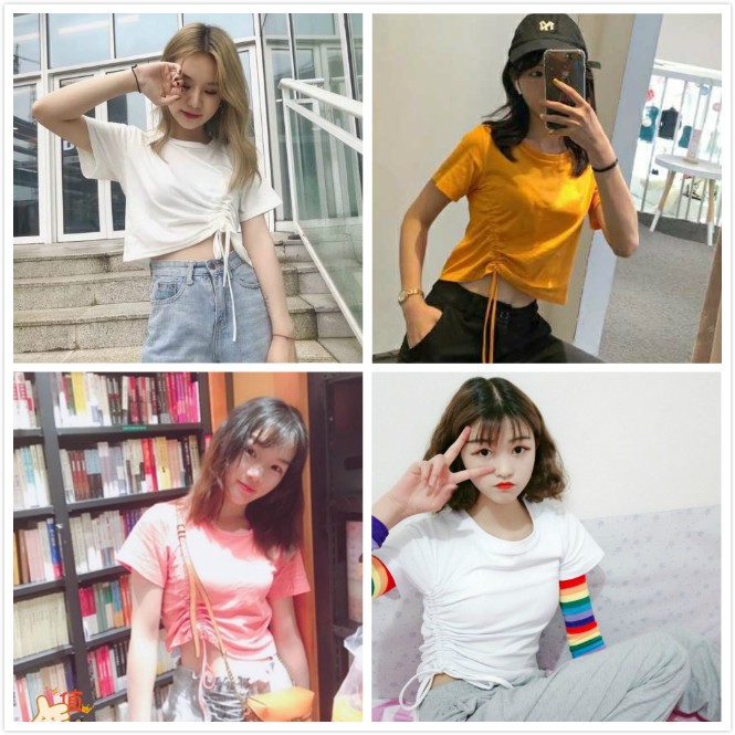 Áo Croptop Ngắn Tay Thời Trang Gợi Cảm Cho Nữ