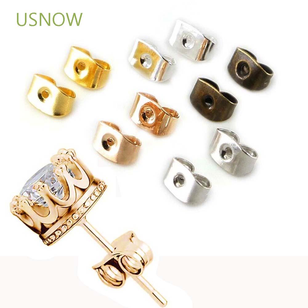 USNOW 6x4.5mm Ear Stopper|Color Jewelry Making Supplies Earrings Back Back Stoppers Butterfly Stainless Steel 100pcs Fit DIY Ear Stud Earring Blocked/Multicolor