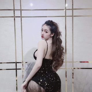 Đầm 2 dây lưới kim sa