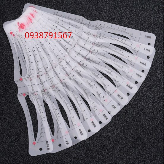 Set 12 khuôn vẽ lông mày - khuôn mày nhựa dẻo mềm dễ sử dụng - khung vẽ chân mày