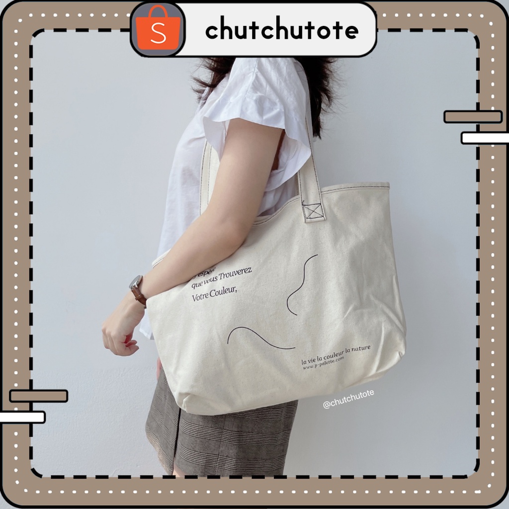 T259/[HÀNG MỚI VỀ] Túi Vải Tote Votre Nữ Tính Form Rộng Dáng Vintage