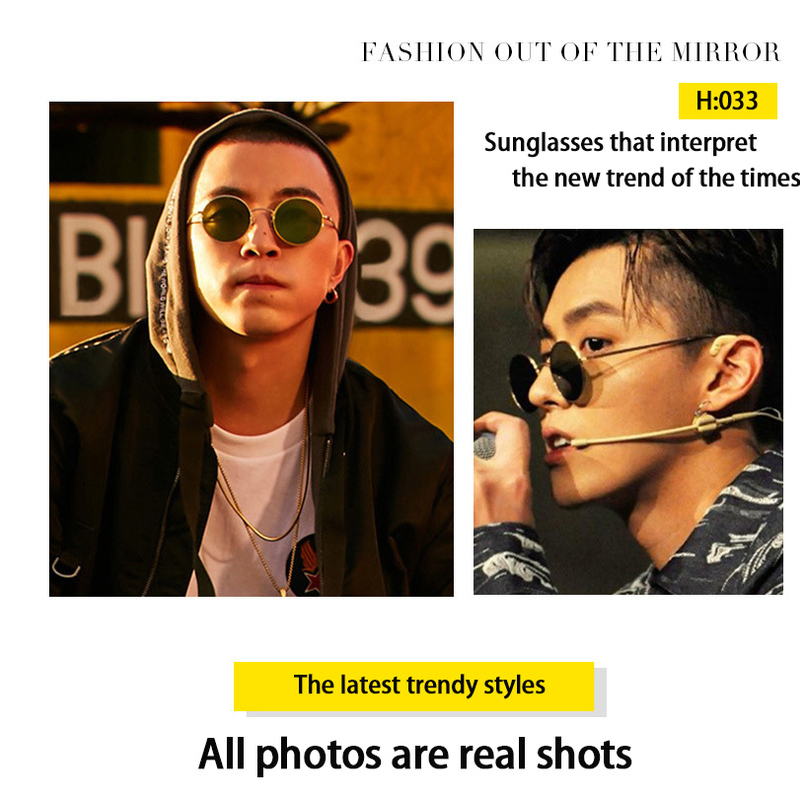 Kính mát gọng tròn chống tia UV phong cách Hàn Quốc