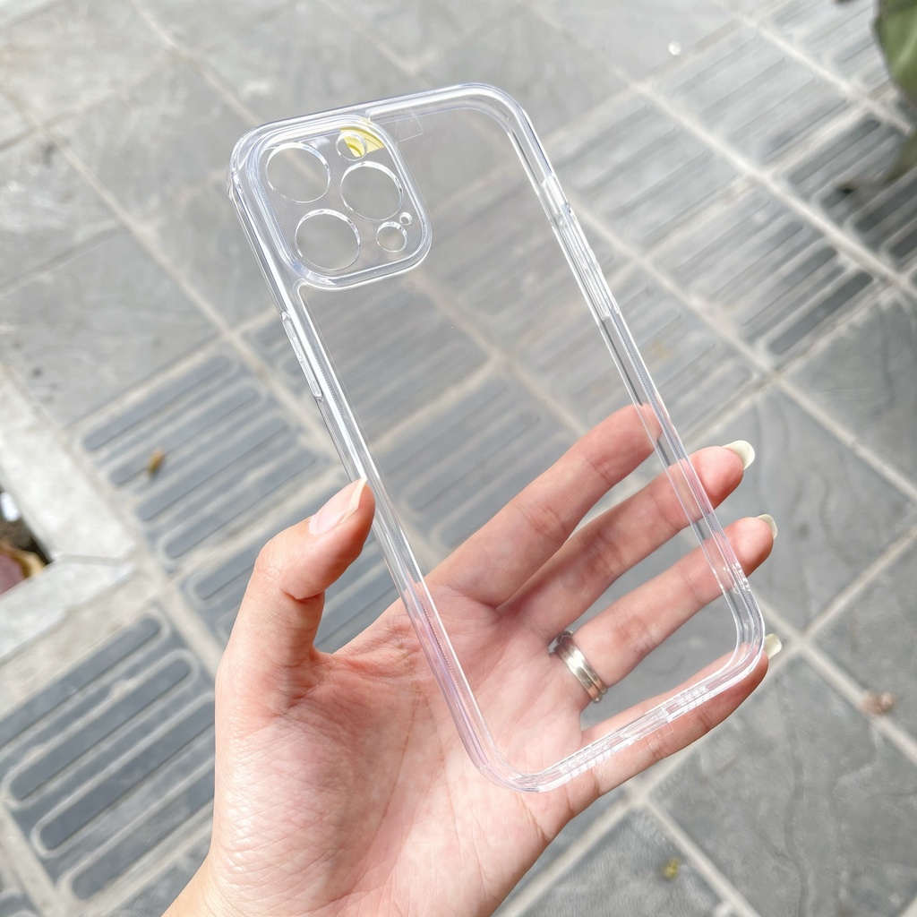 Ốp Likgus trong bảo vệ camera lưng cứng viền dẻo trong suốt chống ố màu cho iPhone X/XSMAX/IPhone 11/IPhone 12/13 Series