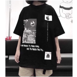 Áo thun tay lỡ form rộng unisex nam nữ in hình bát quái siêu hót