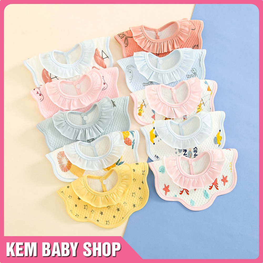 Yếm ăn dặm cho bé chống thấm xoay 360 độ - yếm ăn dặm chống thấm cho bé gái bé trai