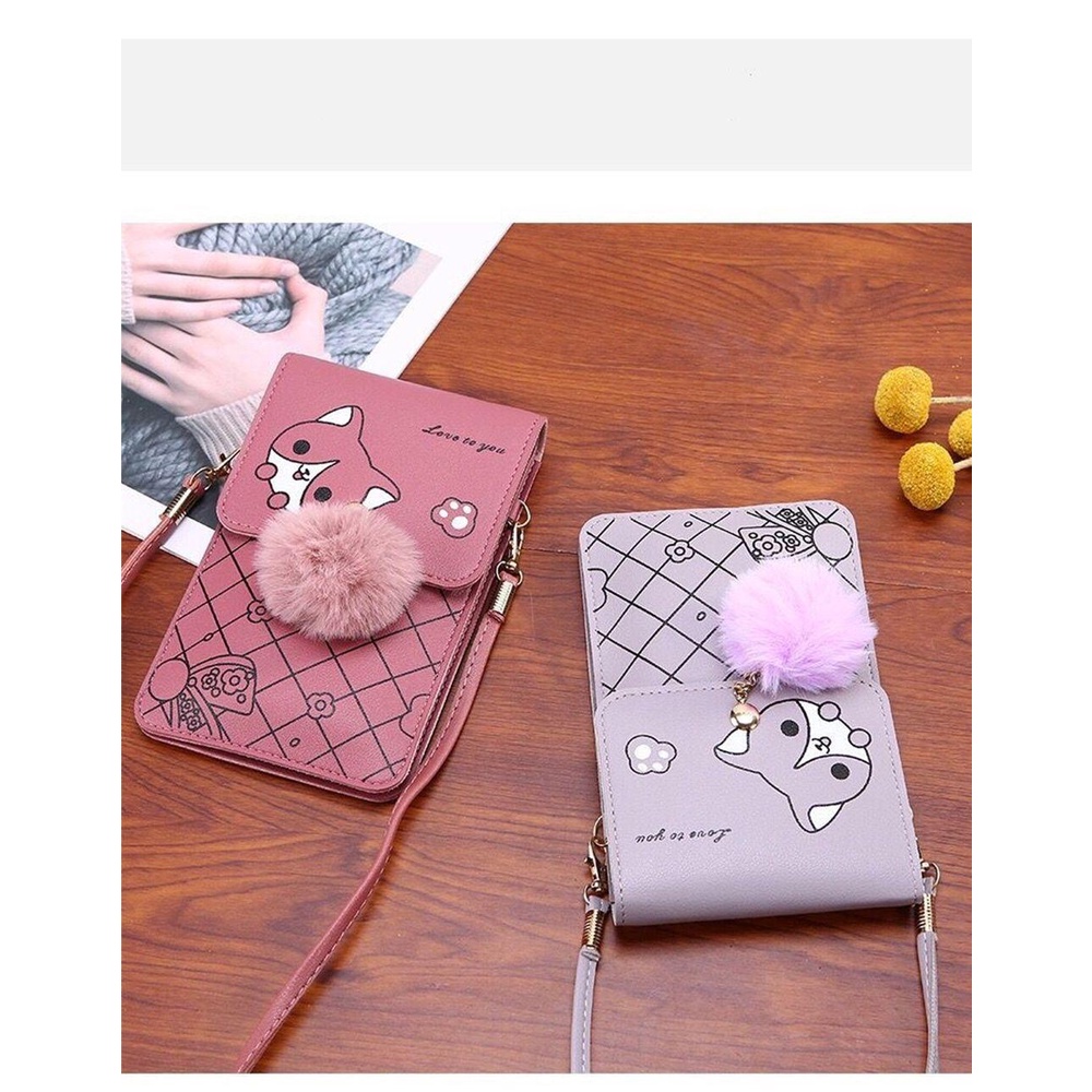 BORAG Ví Da PU Mini Đựng Điện Thoại