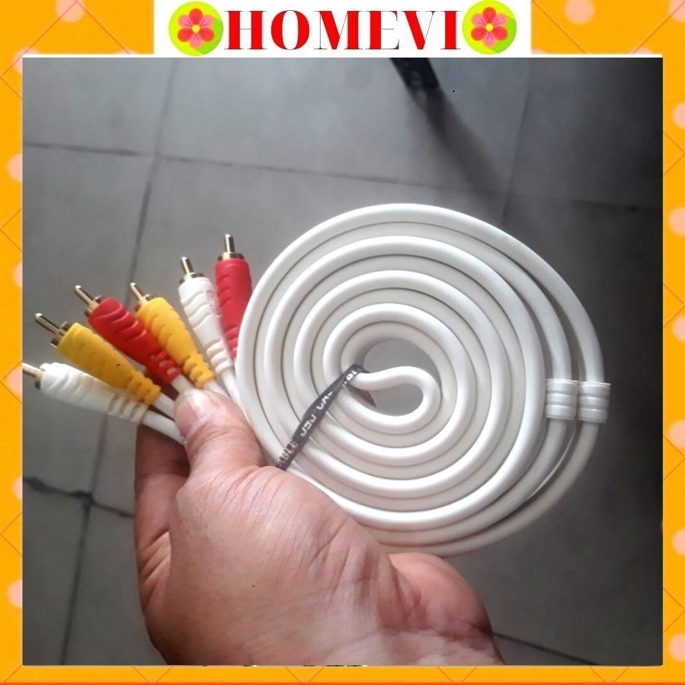 Dây AV 4 đầu - 6 đầu hoa sen HOMEVI. Dây AV 4 đầu kết nối tín hiệu âm thanh . Dây cáp AV 6 đầu hoa sen cao cấp.