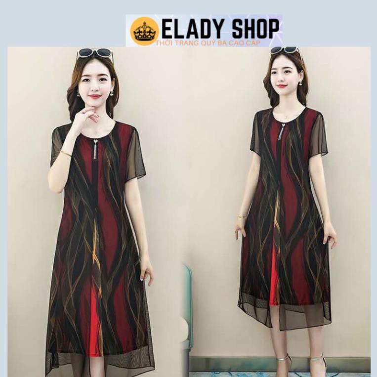Đầm trung niên⚡FREESHIP⚡ Váy trung niên cho mẹ hàng Quảng Châu cao cấp chất vải  đẹp nhẹ, mịn mát, không bị xù new