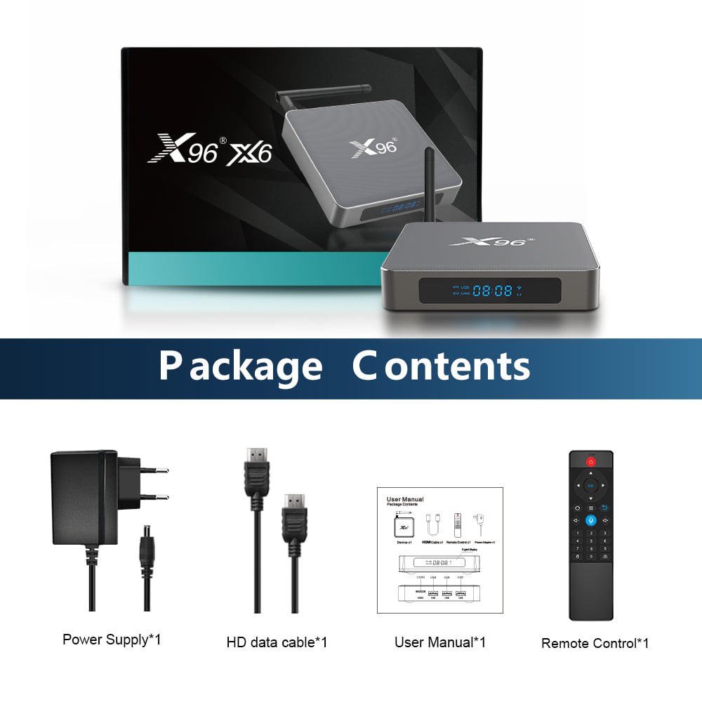 Android TV Box X96 X6, Android 11, Ram 8GB, CPU 64Bit RK3566,Wifi 2T2R 2.4/5Ghz, TẶNG REMOTE VOICE THEO BOX Bluetooth 4x