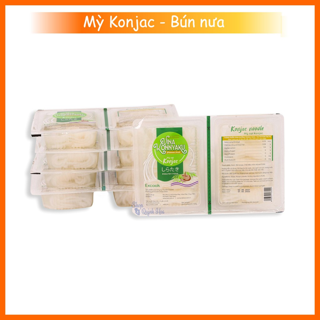 Set 5 hộp Mỳ Konjac / Bún nưa mì nưa Konjac 120g - 150g - 160g, phù hợp cho người ăn kiêng Keto - Eatclean