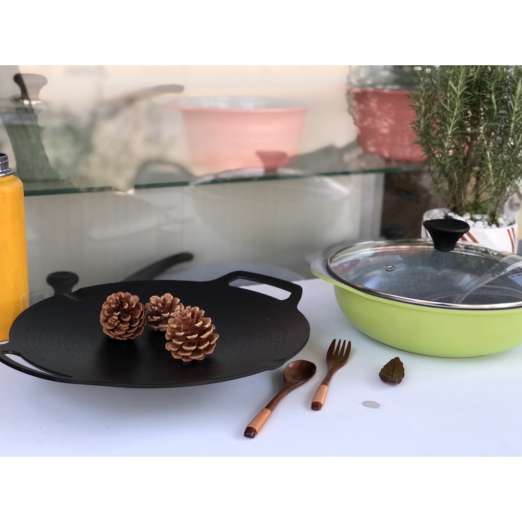 |CHÍNH HÃNG| Chảo nướng chống dính Ecoramic Korea 33cm tặng kèm túi đựng Picnic siêu tiện lợi | BigBuy360 - bigbuy360.vn