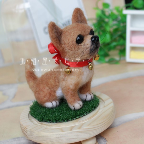 len mô phỏng chó cưng Chihuahua thuần làm thủ công