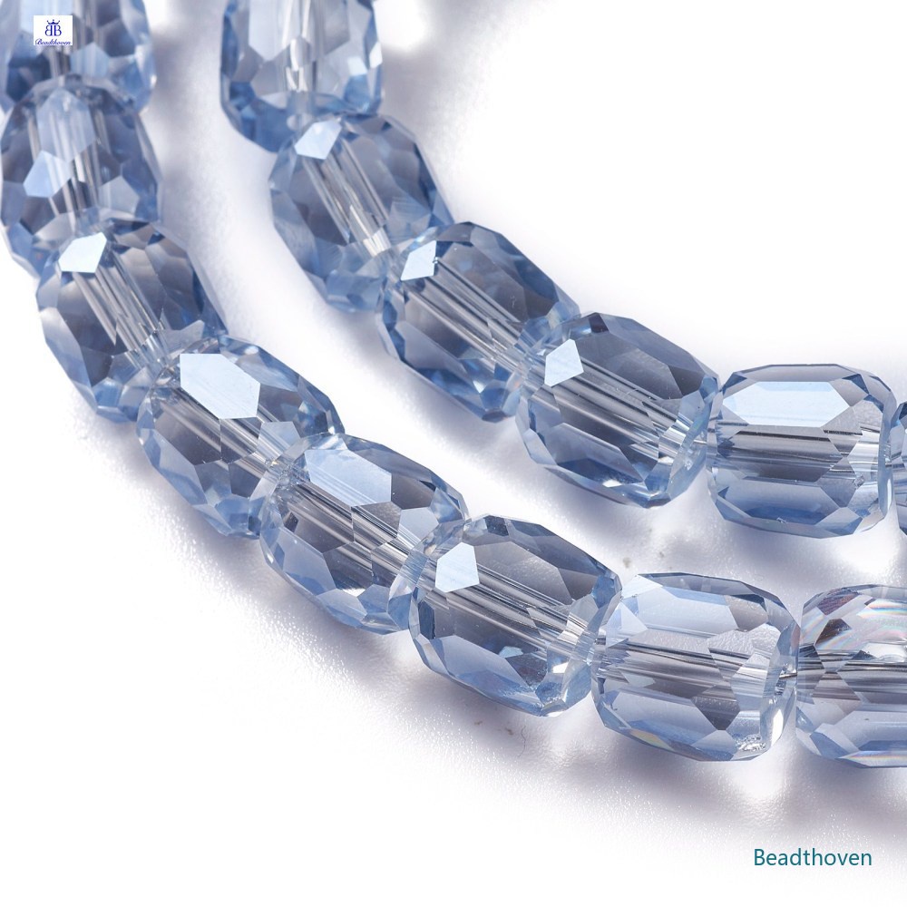 Bộ 5-10 Hạt Thủy Tinh Mạ Điện 8x8mm: 1mm