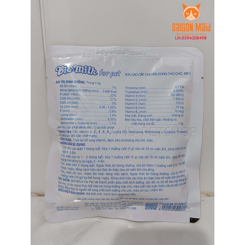 1 gói Sữa dành cho chó con Bio-Milk (100g)