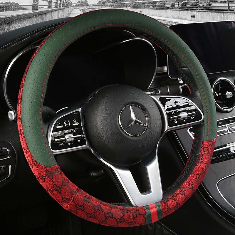 Xe hơi bọc da sợi carbon bọc vô lăng Phụ kiện nội thất 38cm cho Toyota CHR Vios Yaris Camry Corolla Car Styling