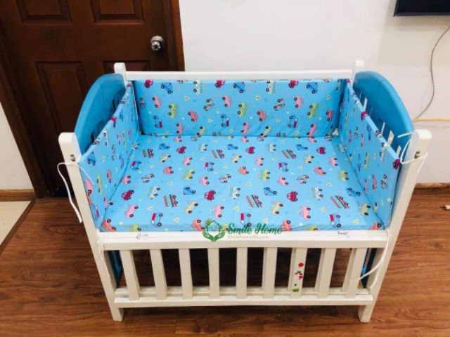 Ga chun bọc đệm cũi cho bé kt 62x100, dùng cho cũi 70x110, chất cotton Hàn Quốc đẹp