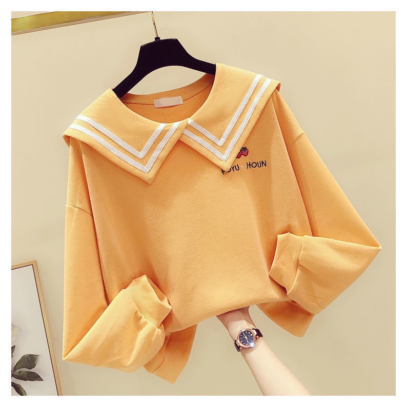 Áo sweater Tay Dài Cổ Thủy Thủ Màu Trơn Phong Cách Hàn Quốc Thời Trang Mùa Thu 2022 Mới Dành Cho Bé Trai Bé Gái