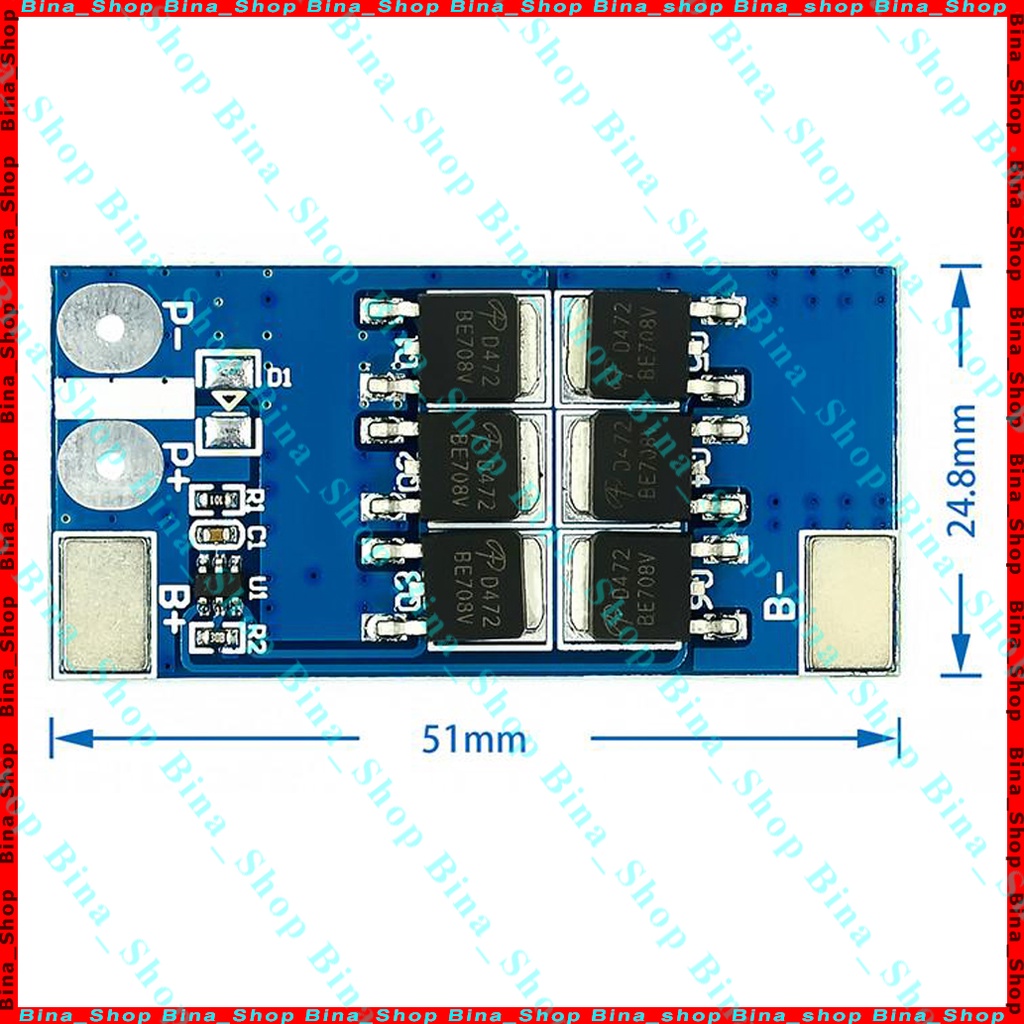 Mạch sạc xả bảo vệ pin 32650 1S 3.2V 25A LifePo4 Pin sắt Phốt phát
