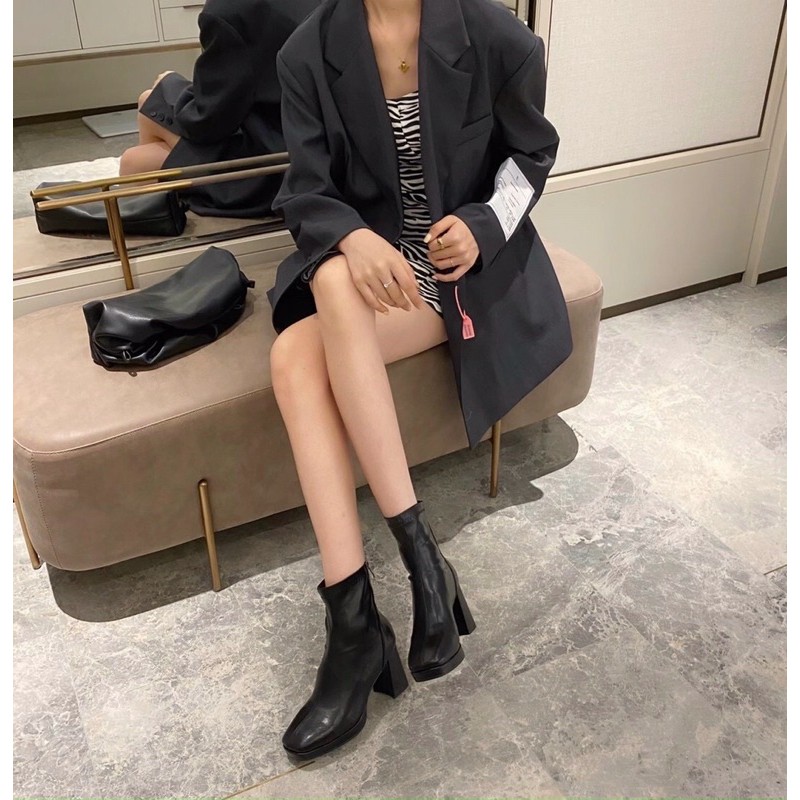 Boot độn đế da trơn fullbox