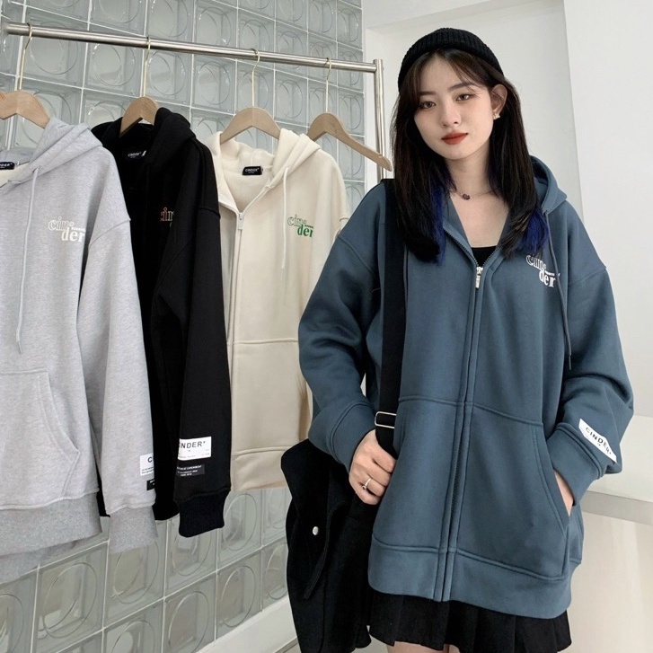 Áo Khoác Hoodie Zip Cinder Basic Kéo Khóa, Áo Hoodie Zip Nam Nữ Form Rộng Ulzzang Unisex f.s.shop68