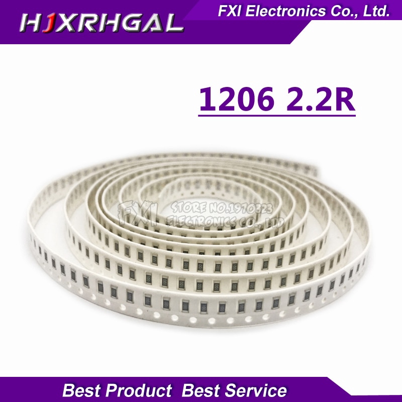 100 Chiếc 1206 Điện Trở SMD 2.2 ohm chip Điện Trở 0,25W 1 / 4W 2.2R 2R2 Mới Chính Hãng
