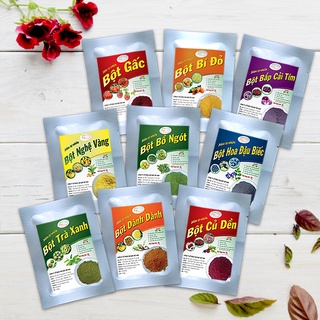 Màu Thực Phẩm Dạng Bột Khô Tự Nhiên Lá Nếp/Lá Dứa/Bột Gấc/Lá Cẩm/Củ Dền Bột Rau Củ Tạo Màu 10gr Sấy Lạnh FREESHIP