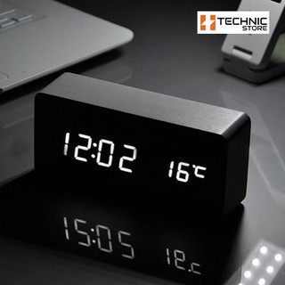 Đồng hồ gỗ LED để bàn