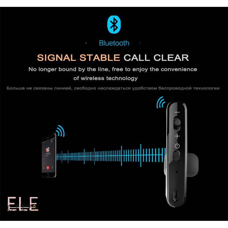 Ele】⚡⚡Tai nghe không dây V9 Bluetooth 4.1 phong cách sang trọng tích hợp micro tiện dụng