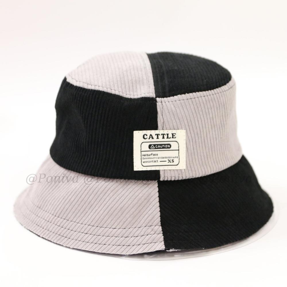 Mũ bucket vành cụp ❤️ Nón tai bèo vành tròn vá Cattle chất nhung tăm cao cấp form unisex nam nữ PONIVA siêu hot