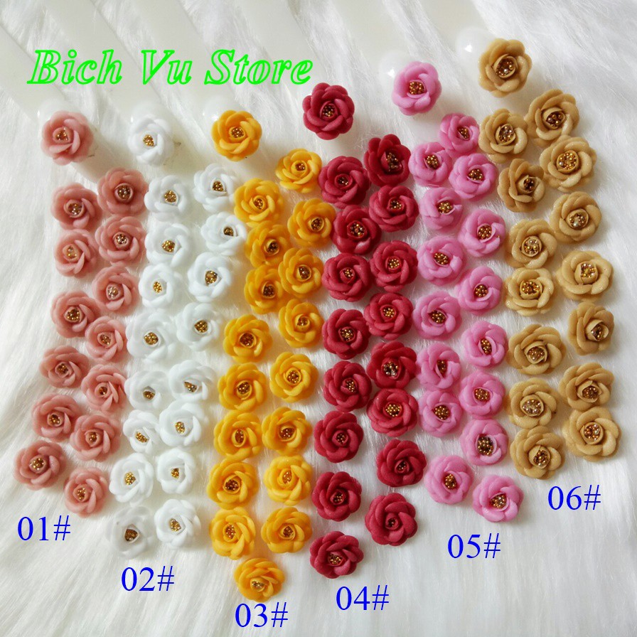Hoa bột nỗi 4D đinh móng | 18k/cặp