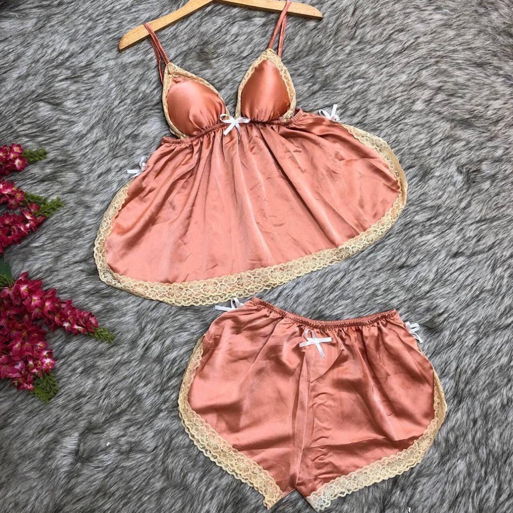 Đồ ngủ sexy ❣️FREE SHIP❣️Đồ ngủ nữ sexy lụa satin cao cấp Freesize 40-60 kg <SALE 50%> | BigBuy360 - bigbuy360.vn