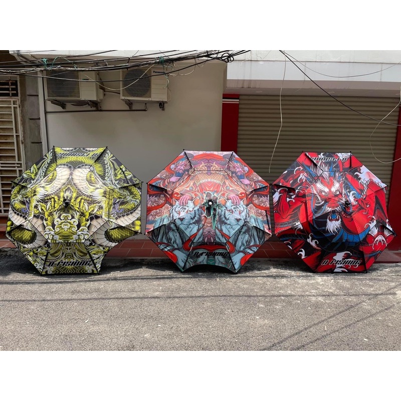 Ô Dù câu cá, Ô Dù 2 tầng khớp lò xo - Ô NFishing cao cấp