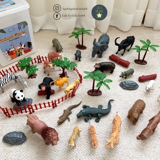 Hộp đồ chơi Happyplay thế giới động vật Animal World và Dino World