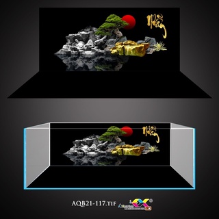 Tranh 3D dán hồ cá nền đen siêu đẹp, siêu nét, có keo sẵn trên bề mặt, nhận in mọi kích thước theo yêu cầu