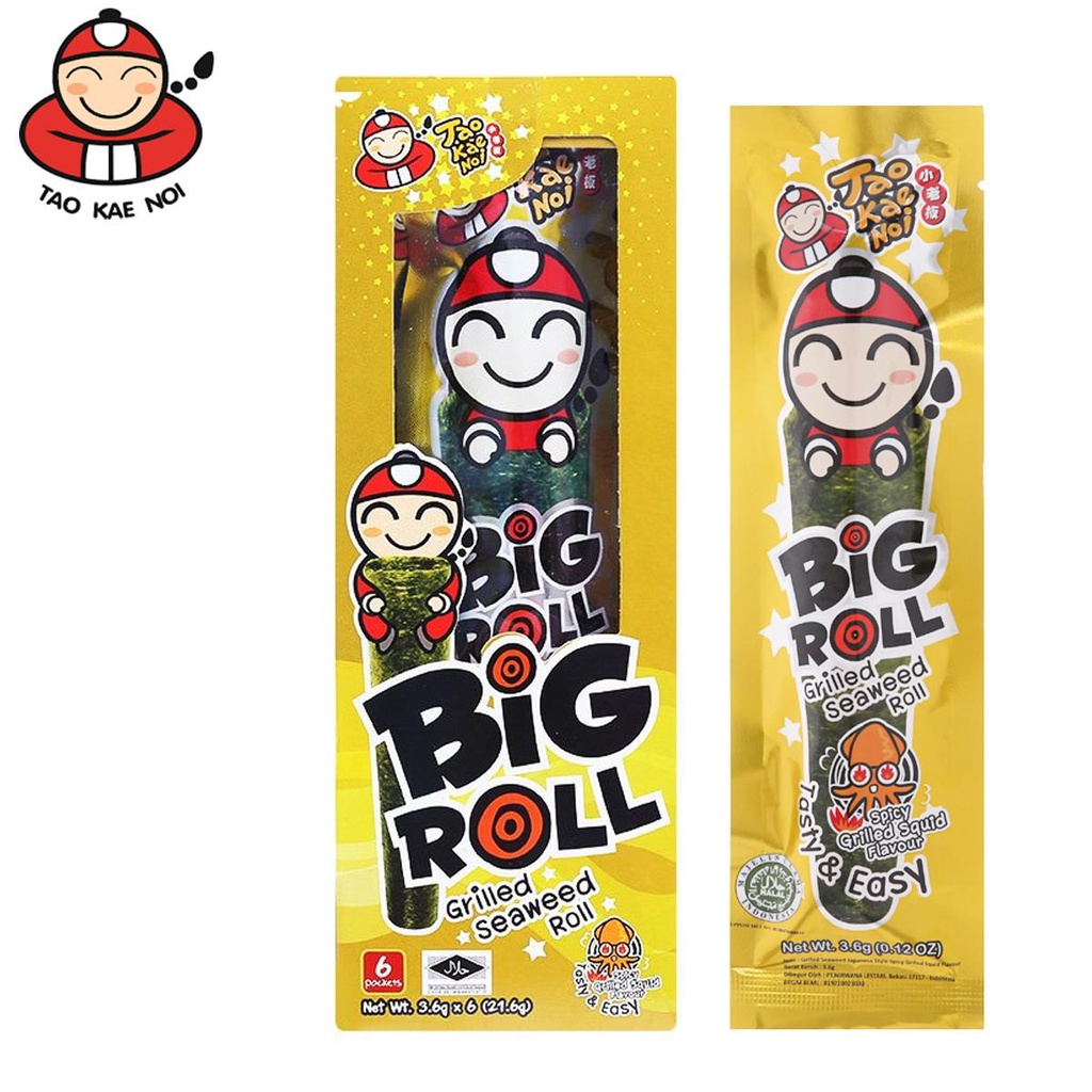 [Hộp 6 gói] Snack rong biển ăn liền TaoKaeNoi BIG ROLL (3,6g/gói)