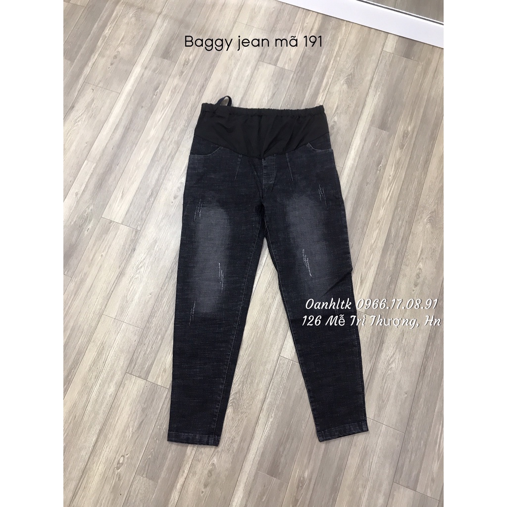 Quần bầu - Quần jean bầu baggy ống rộng không ôm chân( 40-75kg)