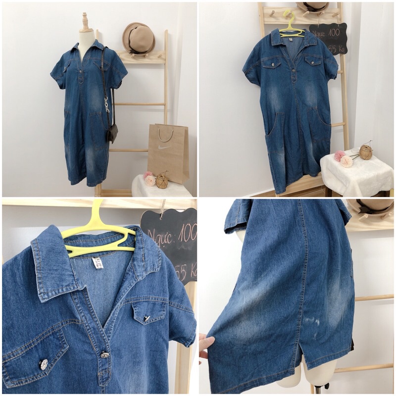 Đầm bò đầm jean denim dưới 60 kg