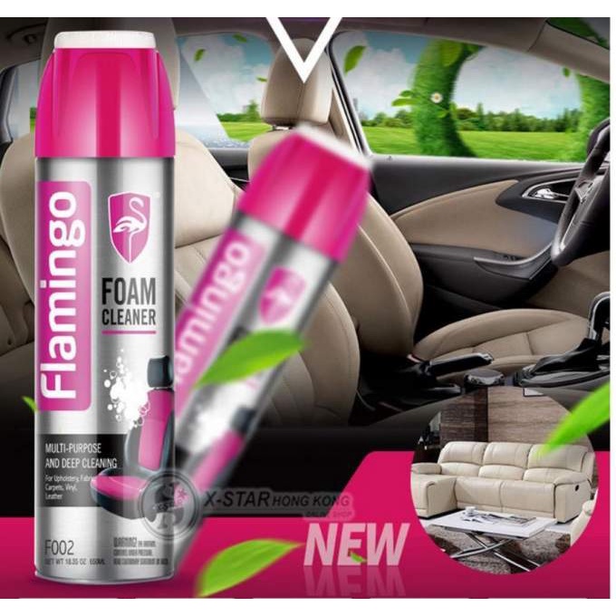 Xịt Vệ Sinh Nội Thất Ghế Ô Tô Dạng Bọt Flamingo Foam Cleaner Dung Dịch Làm Sạch Ghế Da Hàng Chính Hãng USA 650ml