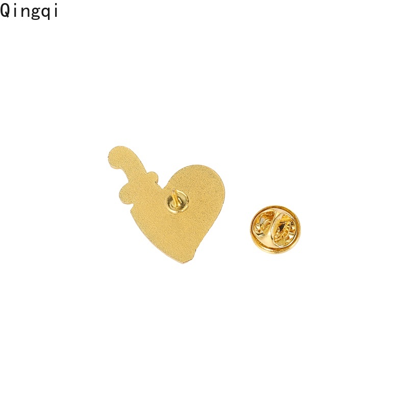 Ghim cài áo Miss Zoe hình trái tim hoa hồng hoạt hình sáng tạo