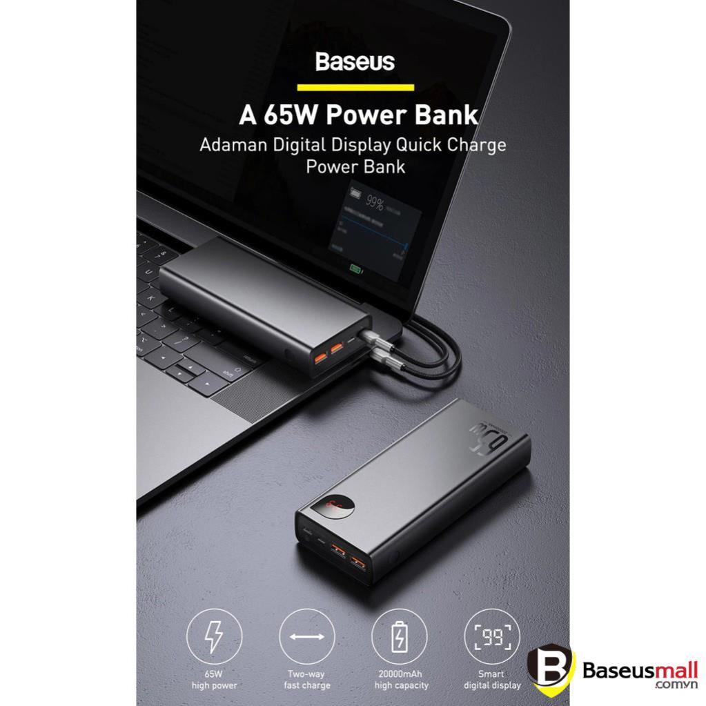 Baseus -BaseusMall VN Pin sạc dự phòng Baseus Adaman Digital Display Quick Charge Power Bank 20000mAh 65W