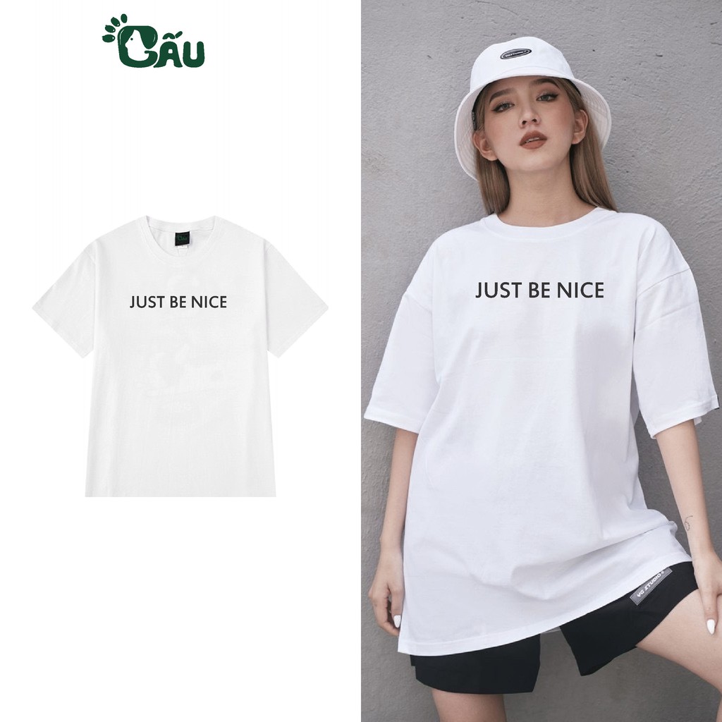 Áo thun tay lỡ Gấu 194 Unisex from rộng phong cách Local Brand Ulzzang vải coton cao cấp dày dặn, co dãn- JUST BE NICE | BigBuy360 - bigbuy360.vn