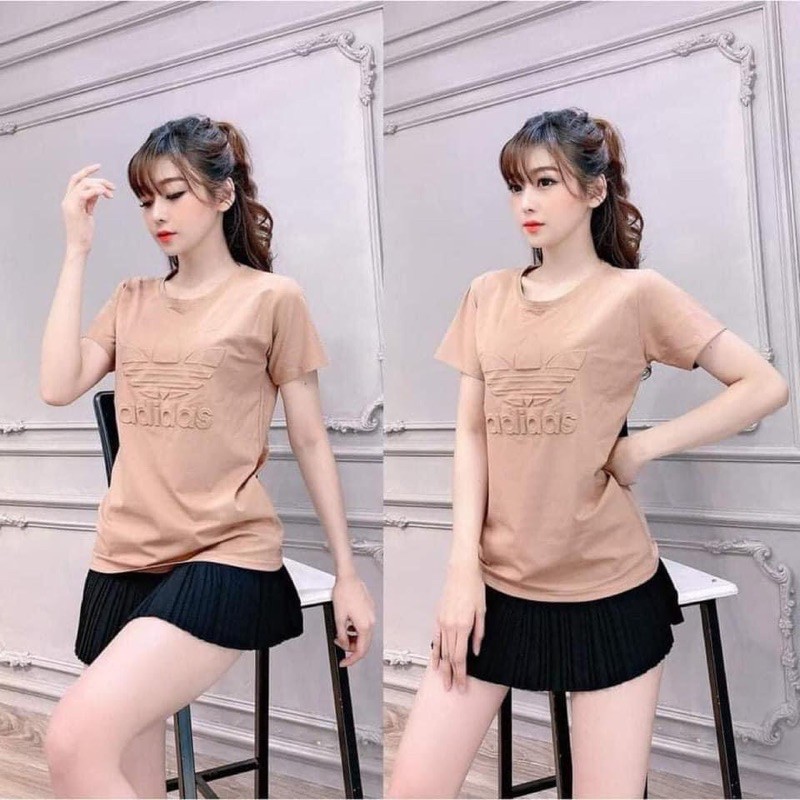 🔥XẢ KHO 🔥 Áo phông  dập chữ nổi dáng rộng | Áo phông tay lỡ Nữ COTTON Dập Nổi Đủ Màu