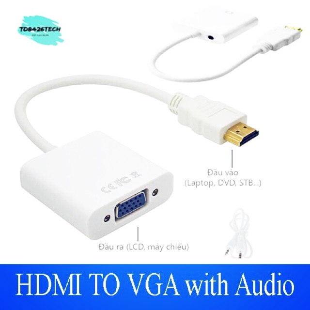 Cáp chuyển đổi HDMI ra VGA có Audio - HDMI to VGA with Audio Adapter